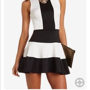 Black and white skater dress